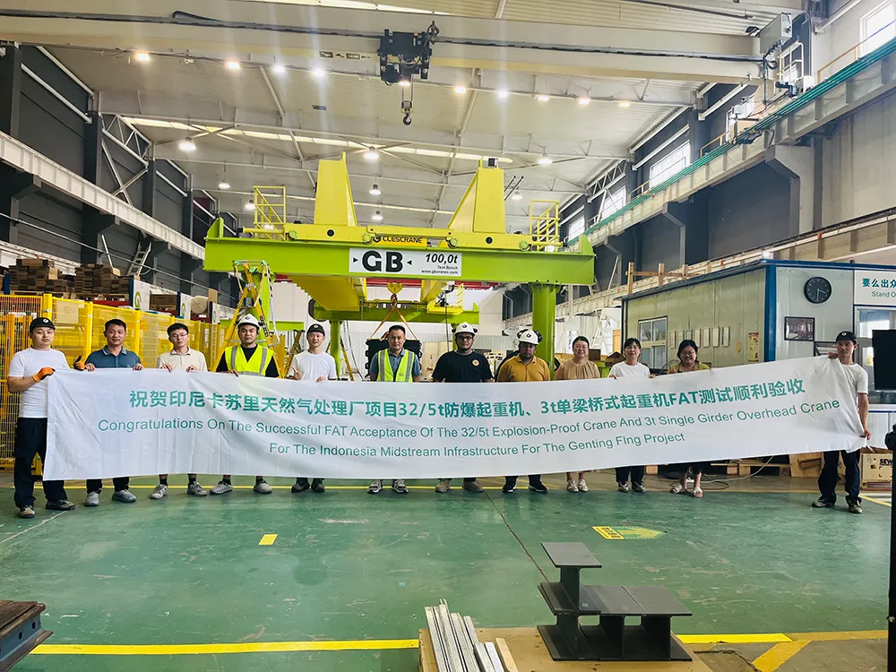 Proyecto de Grúas Puentes de Gas 507 Indonesia Kasuri de CLESCRANE: FAT Completamente Exitoso
